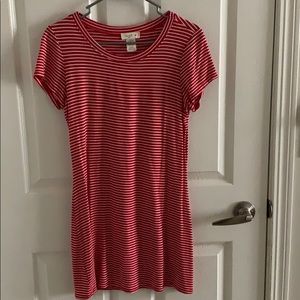 Red striped casual dress